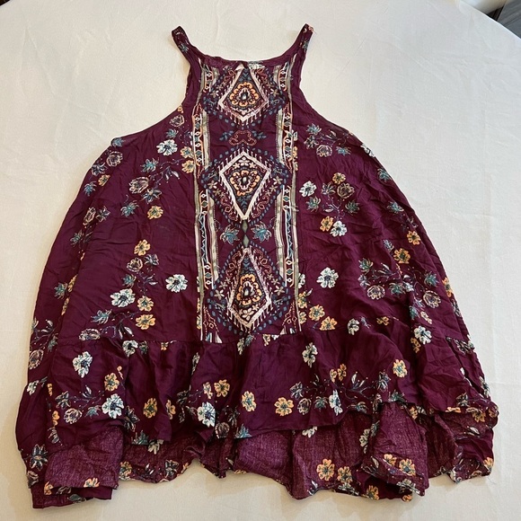 FREE PEOPLE Boho Floral Sleeveless Rayon Flowing Dress / Tunic, Size X-Small. - Picture 1 of 6